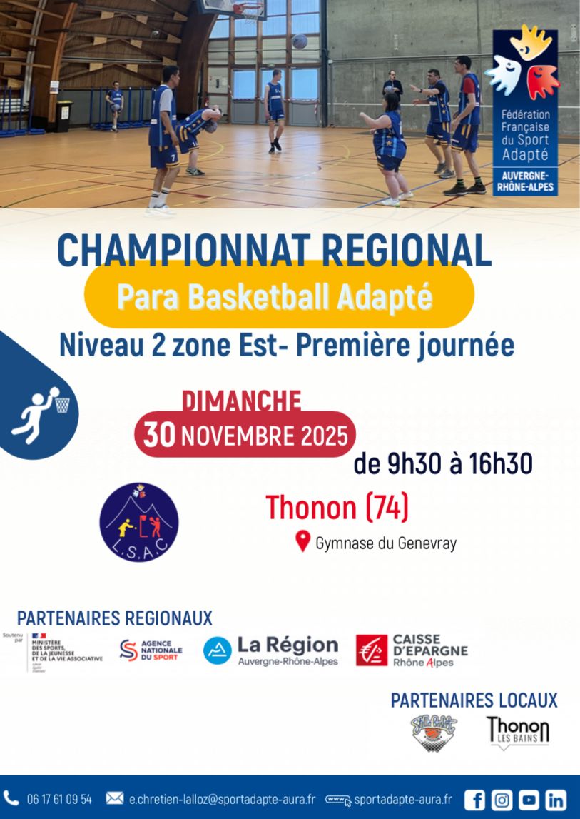 30 novembre : journée basket au stade du Genevray 